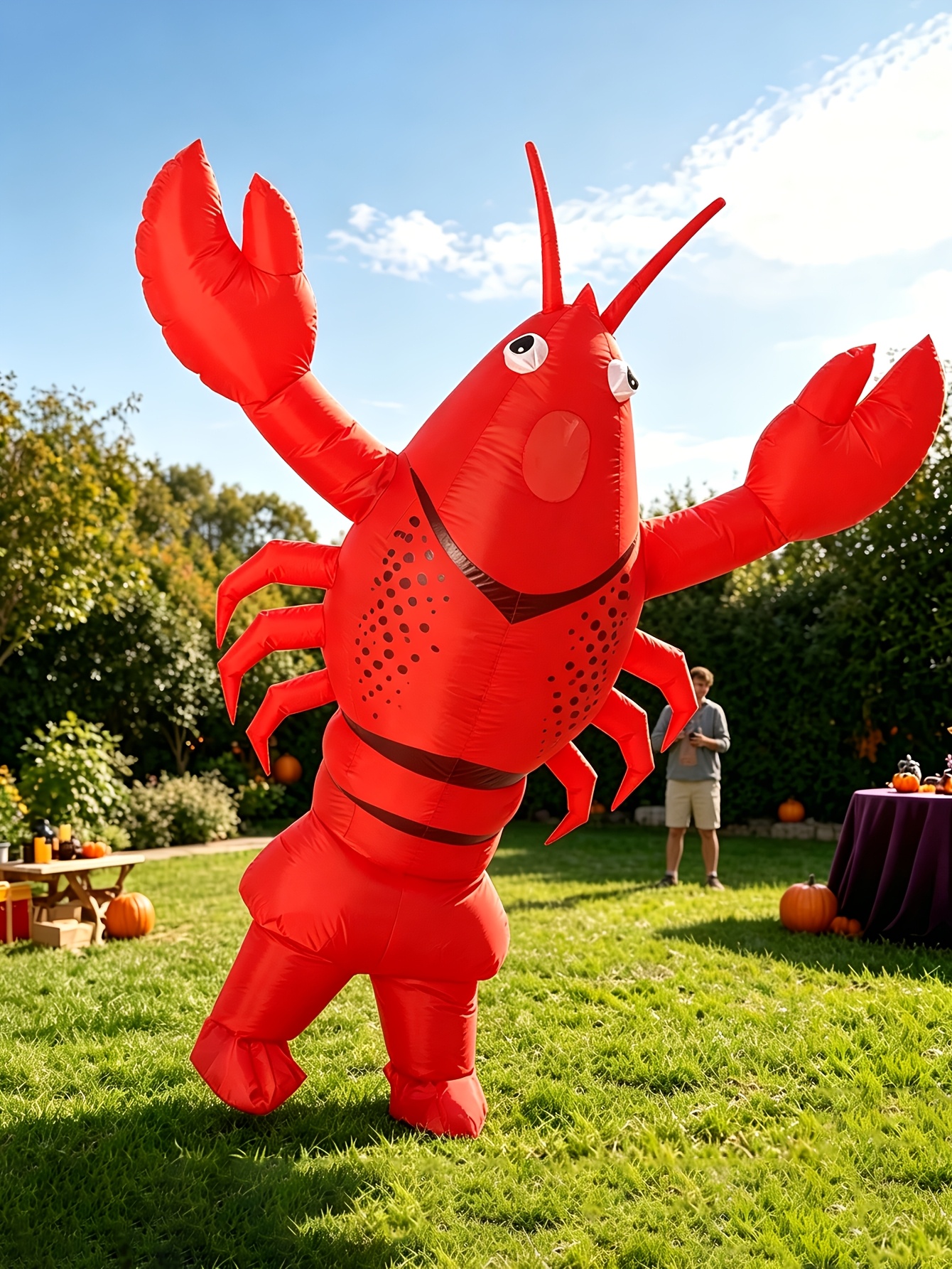 Red Lobster-Shaped Inflatable Costume for Adults, Halloween